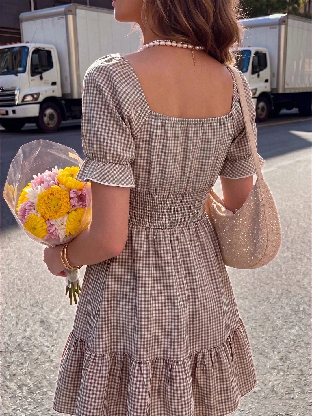 Rochie midi SHEIN, maro