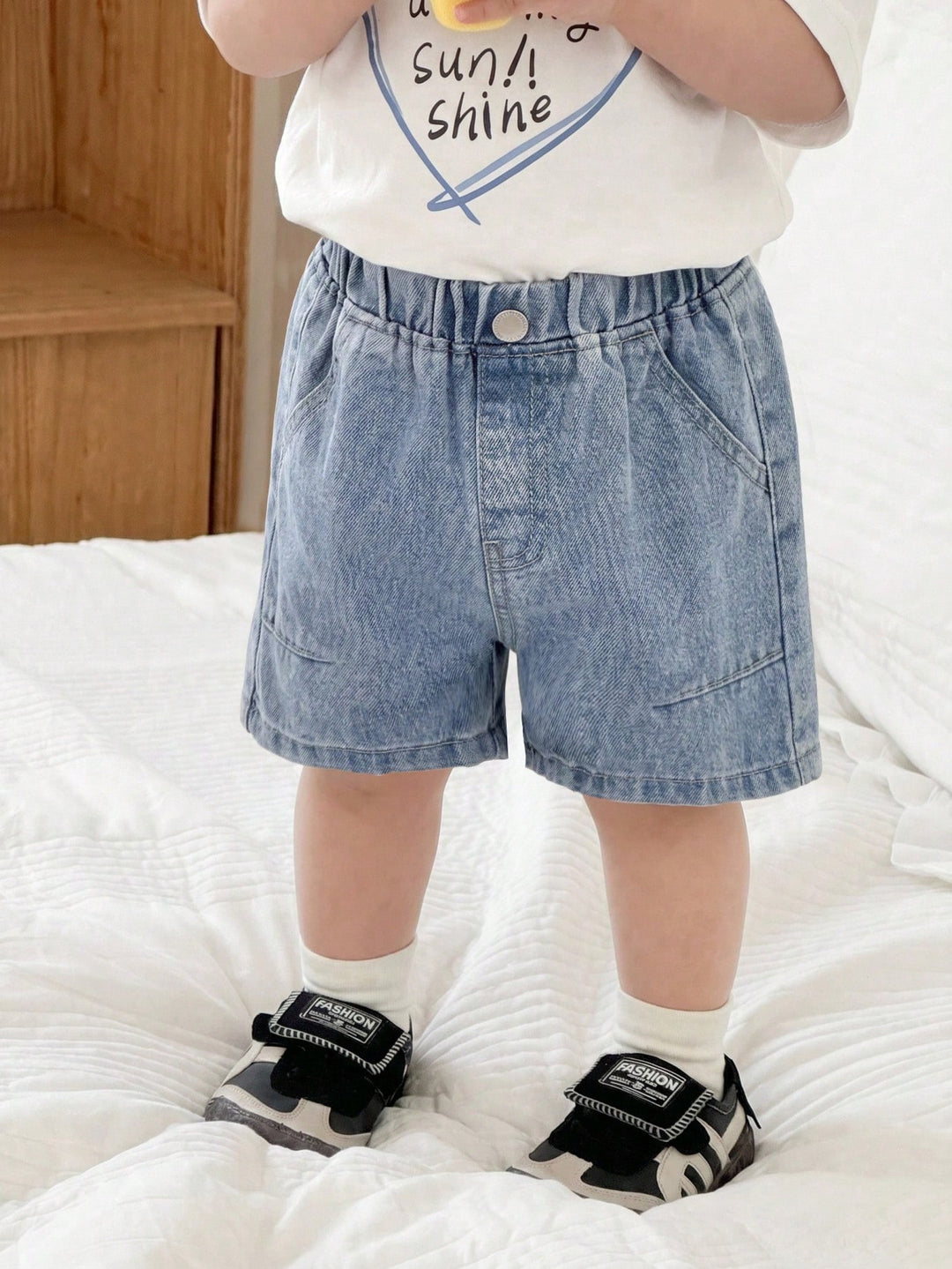 Jeans scurți SHEIN, albastru