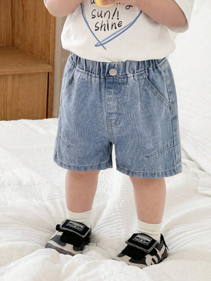 Jeans scurți SHEIN, albastru