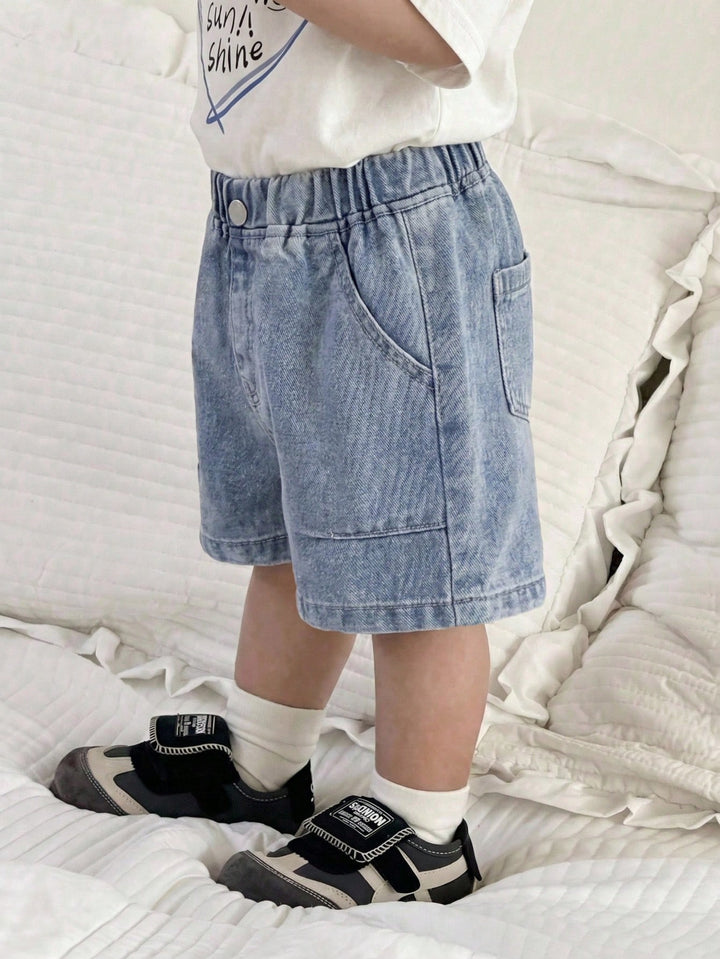 Jeans scurți SHEIN, albastru