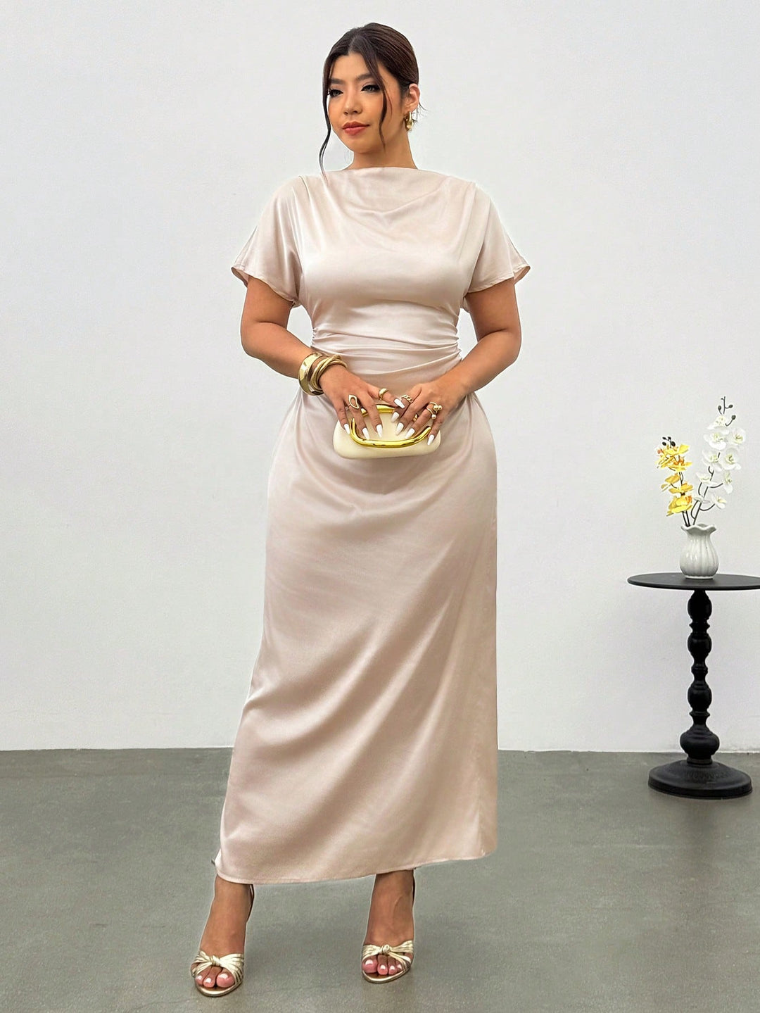 Rochie maxi SHEIN, crem
