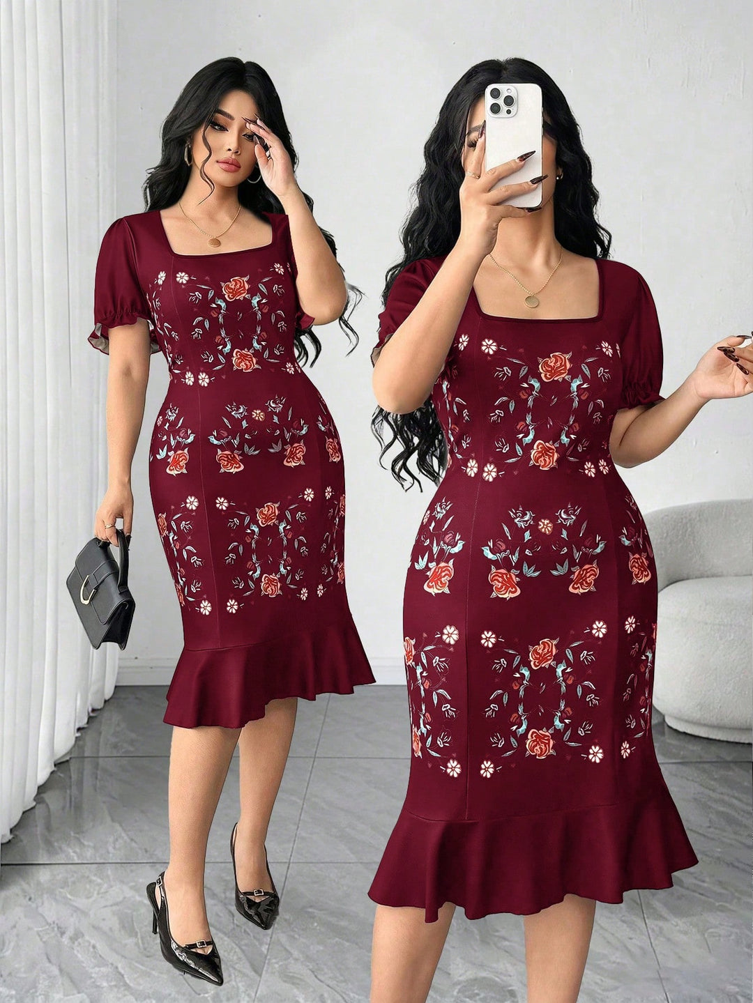 Rochie SHEIN, vișiniu