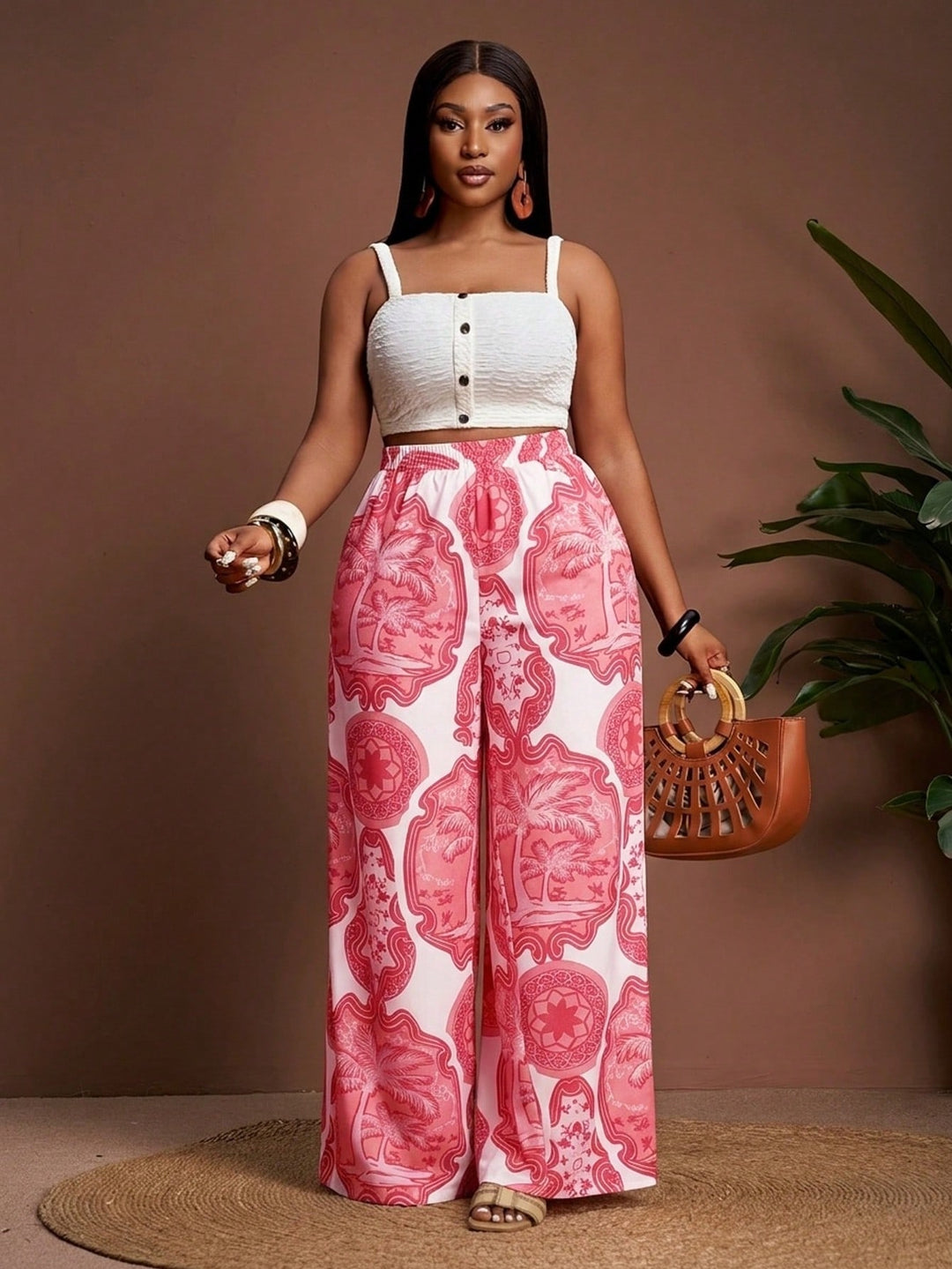 Pantaloni SHEIN, roz