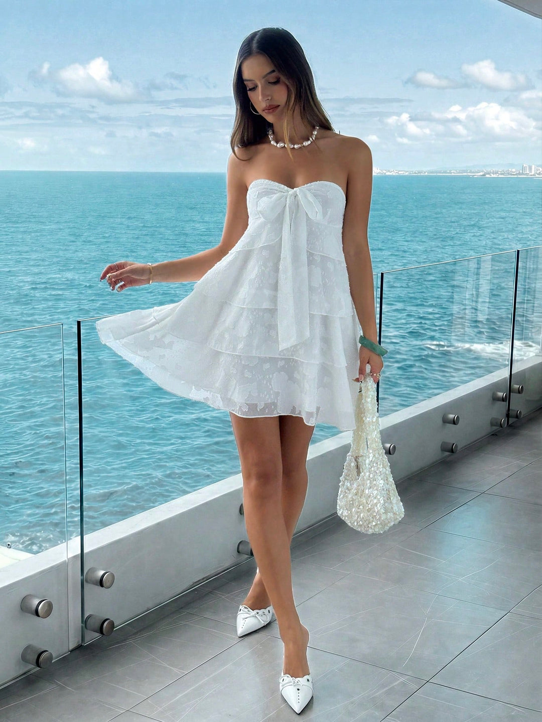 Rochie mini SHEIN, alb