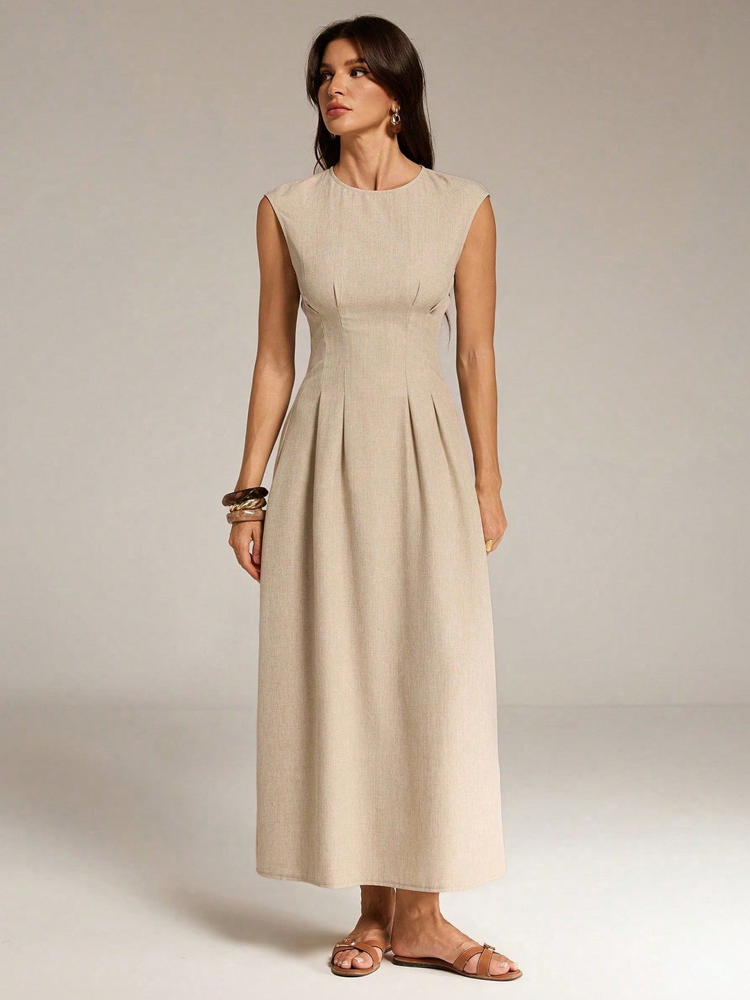 Rochie midi SHEIN, bej