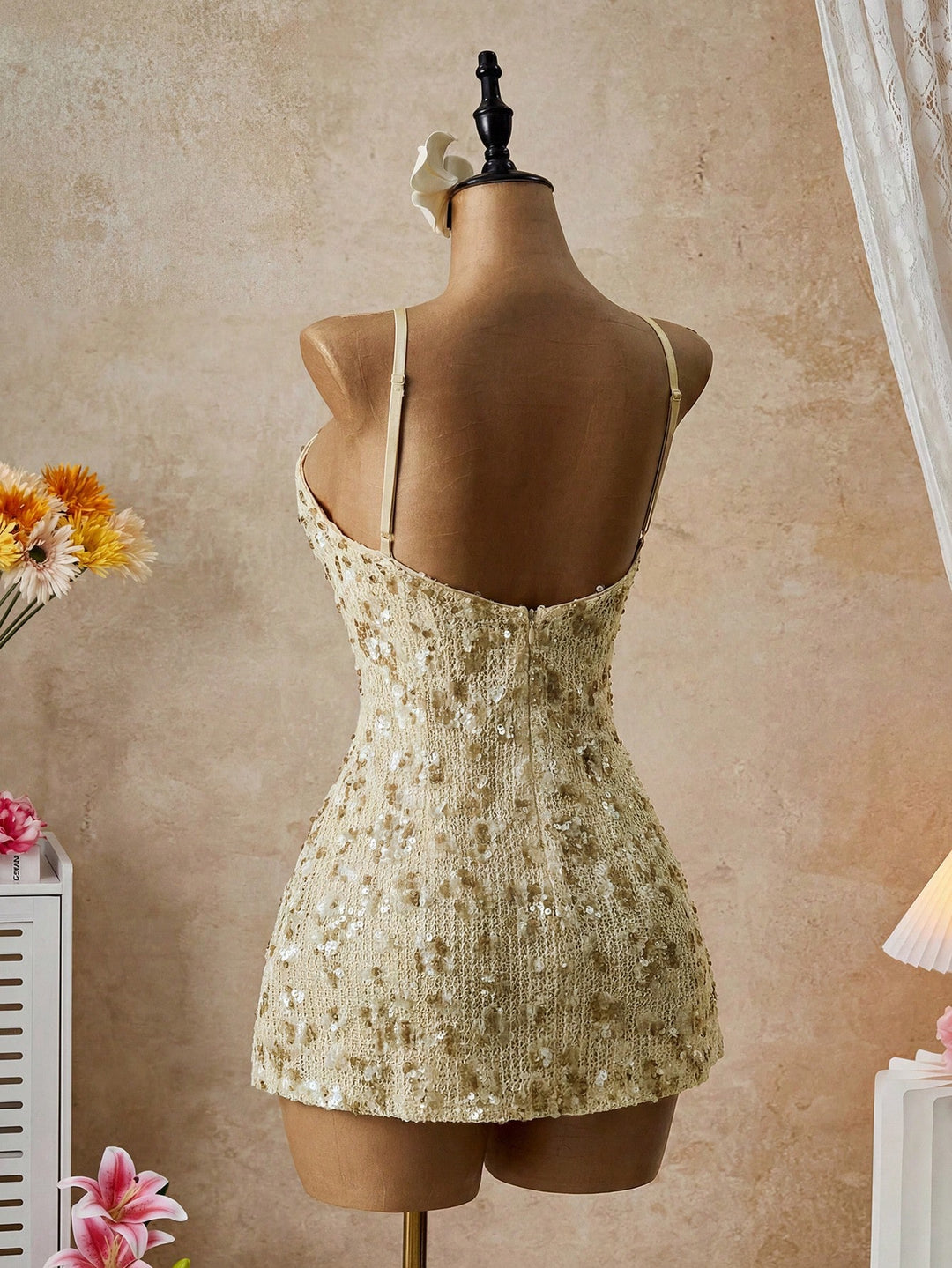 Rochie scurtă SHEIN, bej