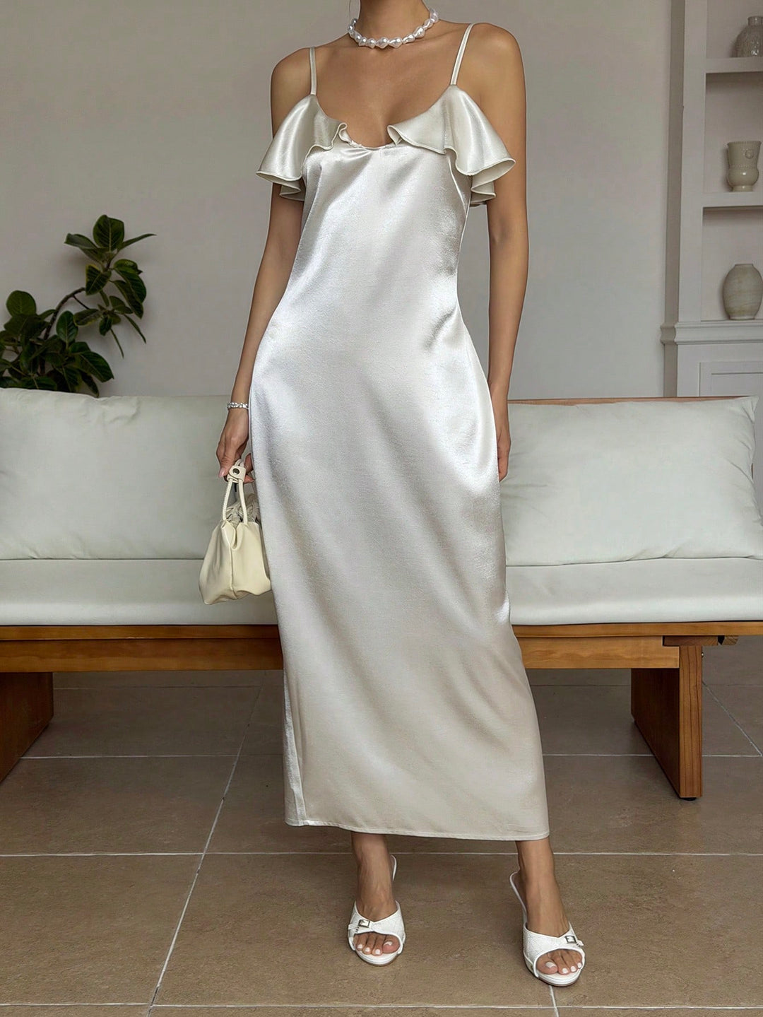 Maxiruha SHEIN, krémszínű