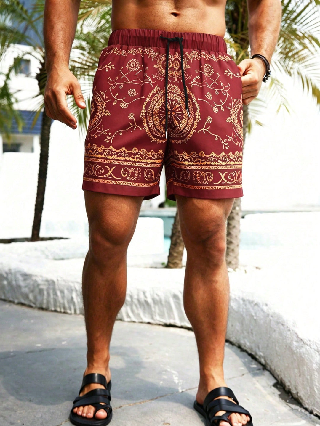 Pantaloni scurți SHEIN, roșu