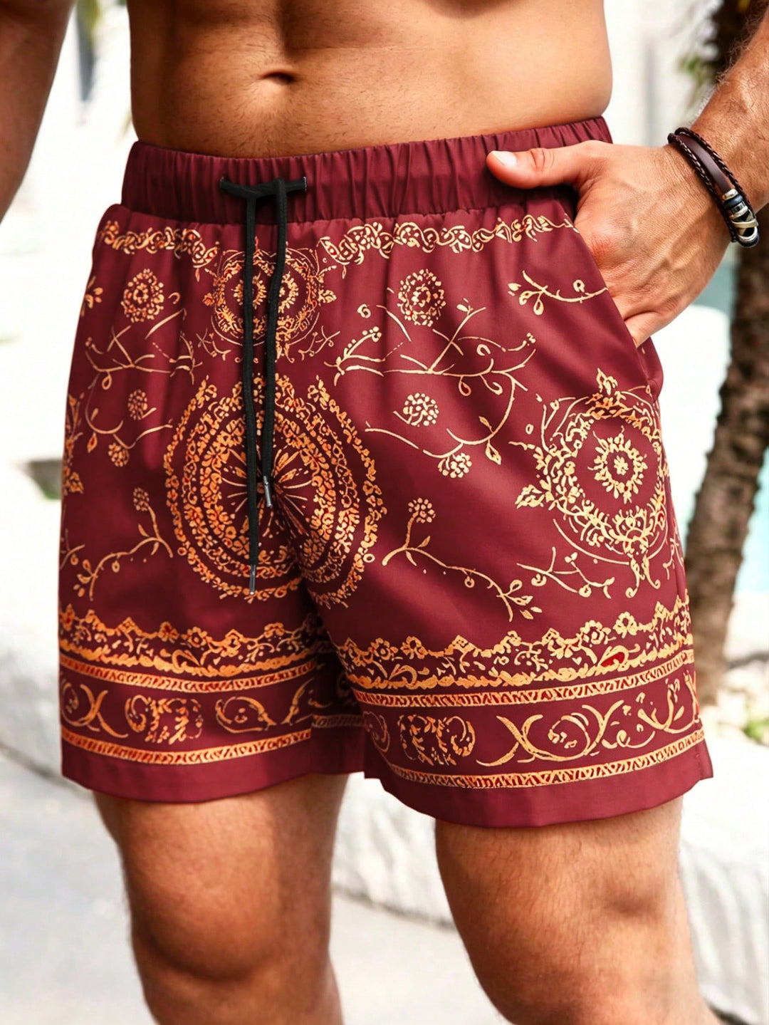 Pantaloni scurți SHEIN, roșu