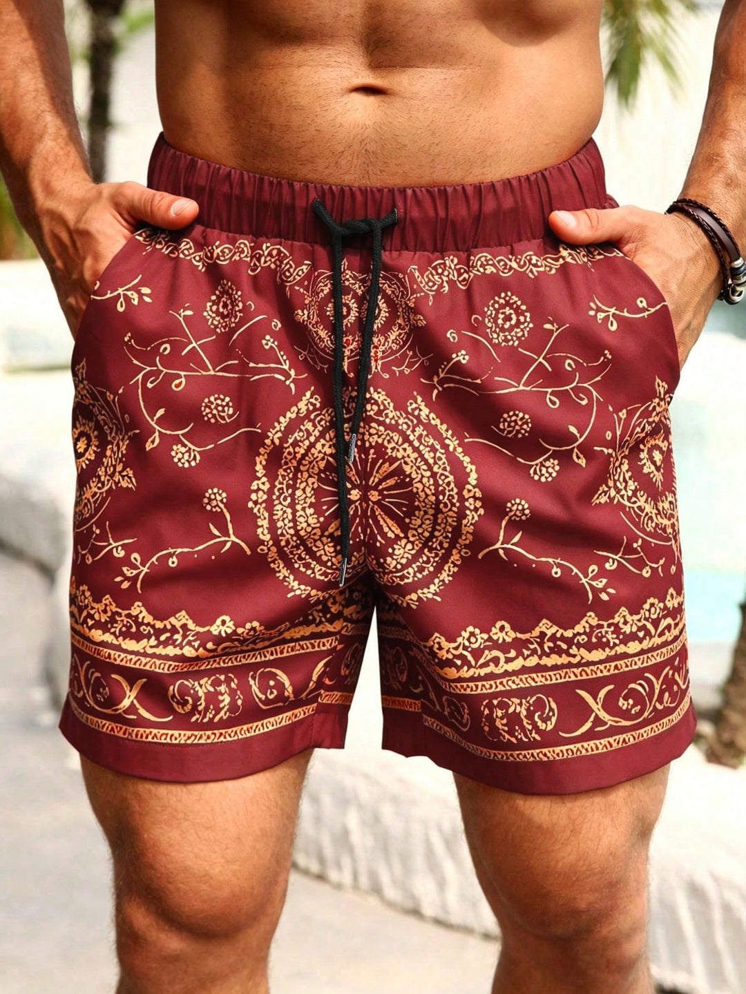 Pantaloni scurți SHEIN, roșu