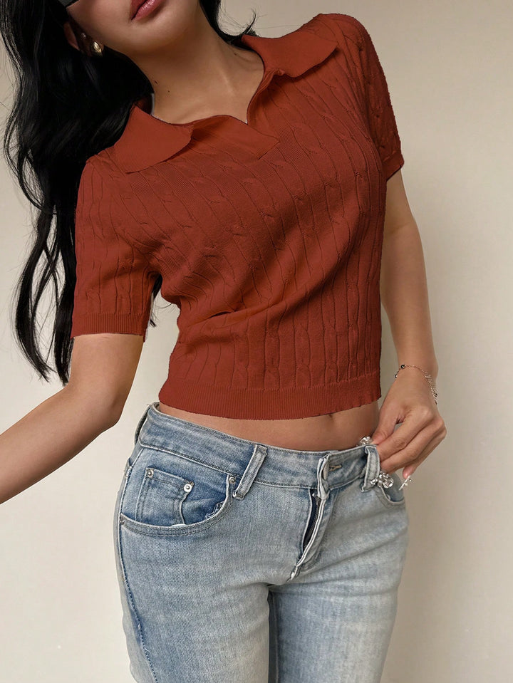 Bluza polo SHEIN, maro