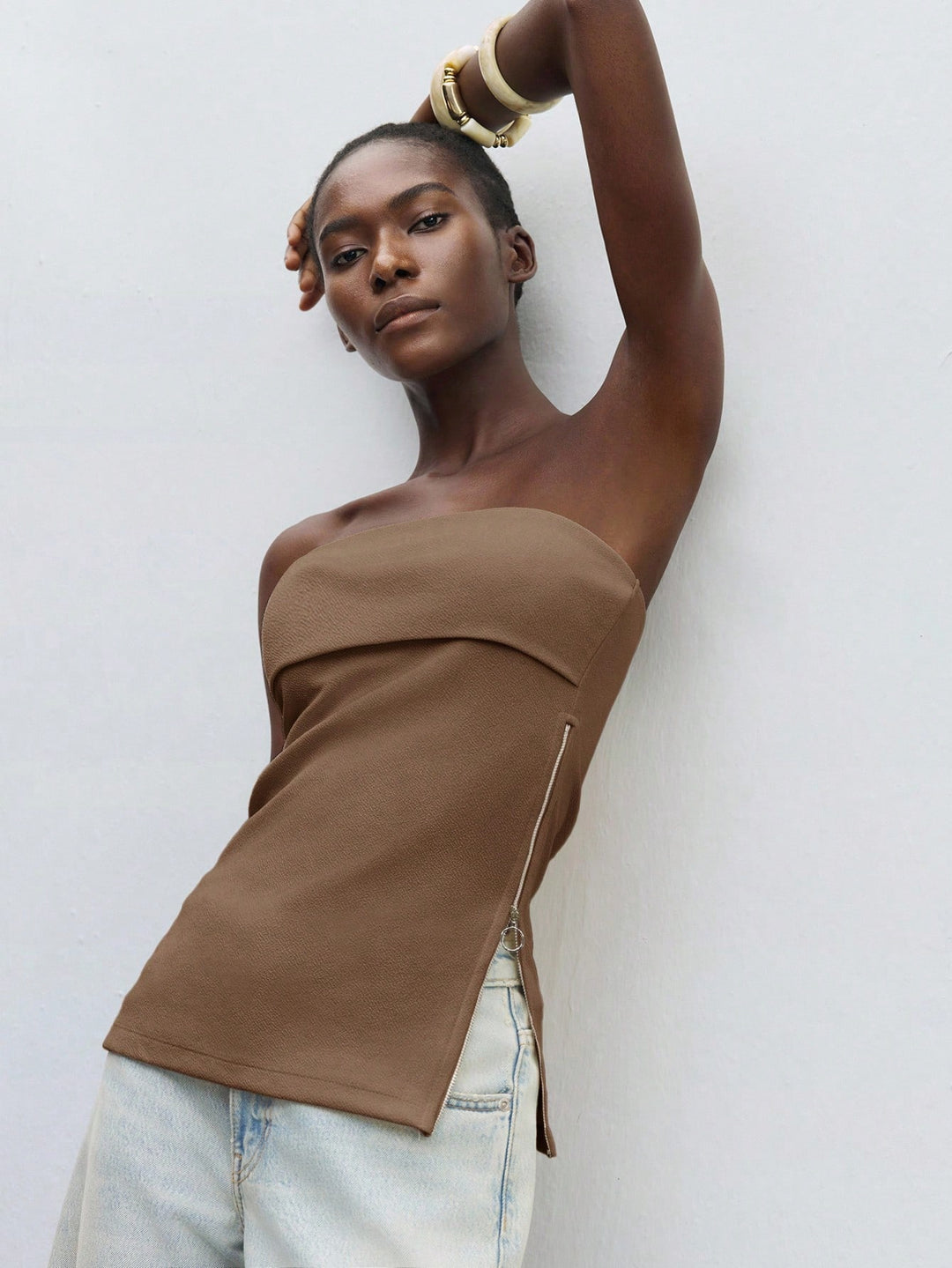 Top SHEIN, kaki