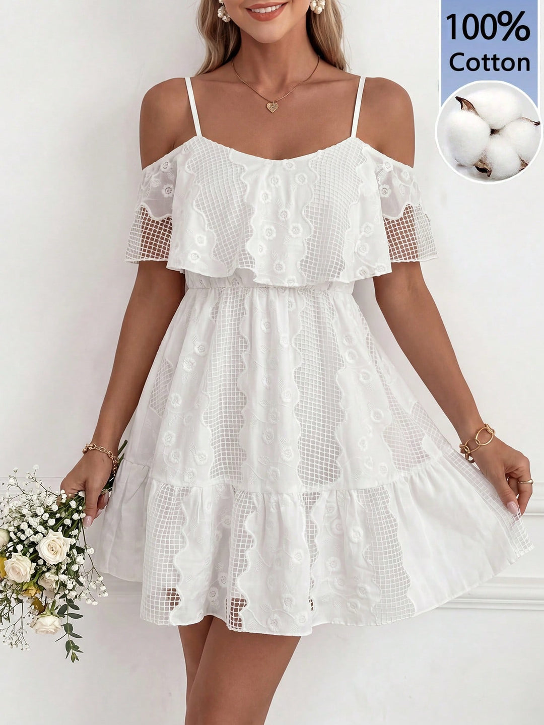 Rochie mini SHEIN, alb