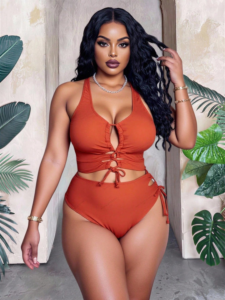 Set bikini de baie SHEIN, portocaliu