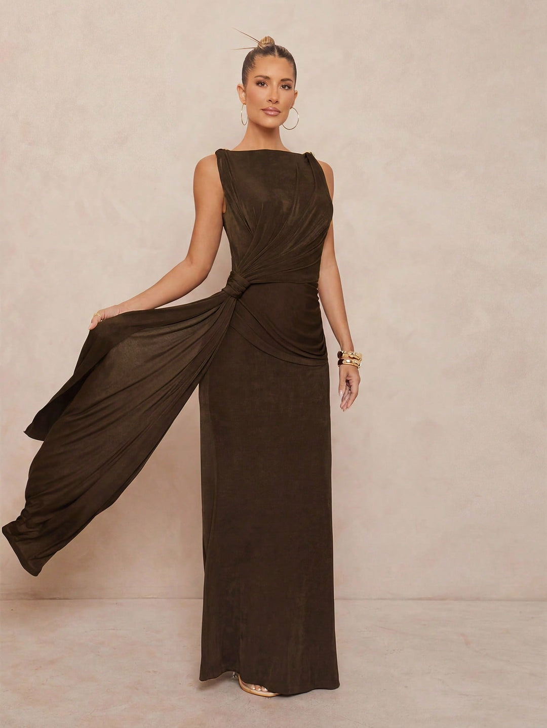 Rochie maxi SHEIN, maro