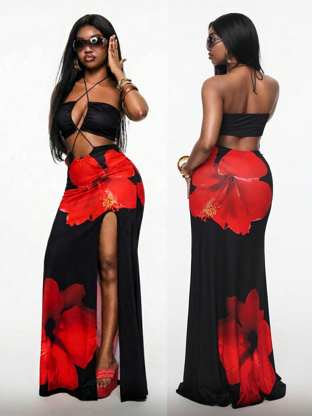 Rochie maxi SHEIN, mix culori