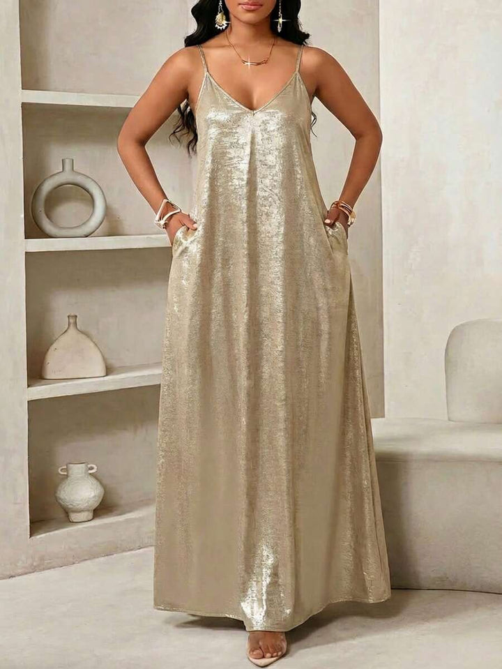 Rochie maxi SHEIN, auriu