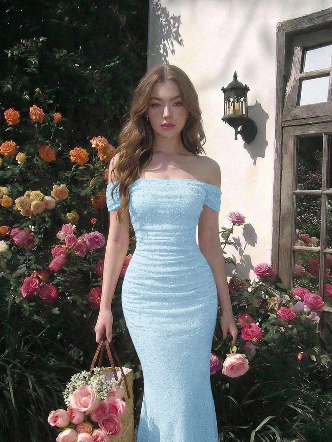 Rochie maxi SHEIN, albastru