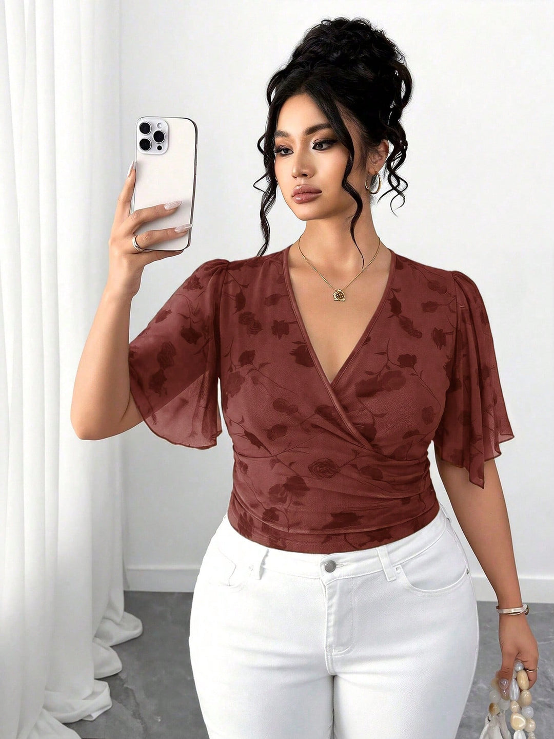 Tricou SHEIN, vișiniu