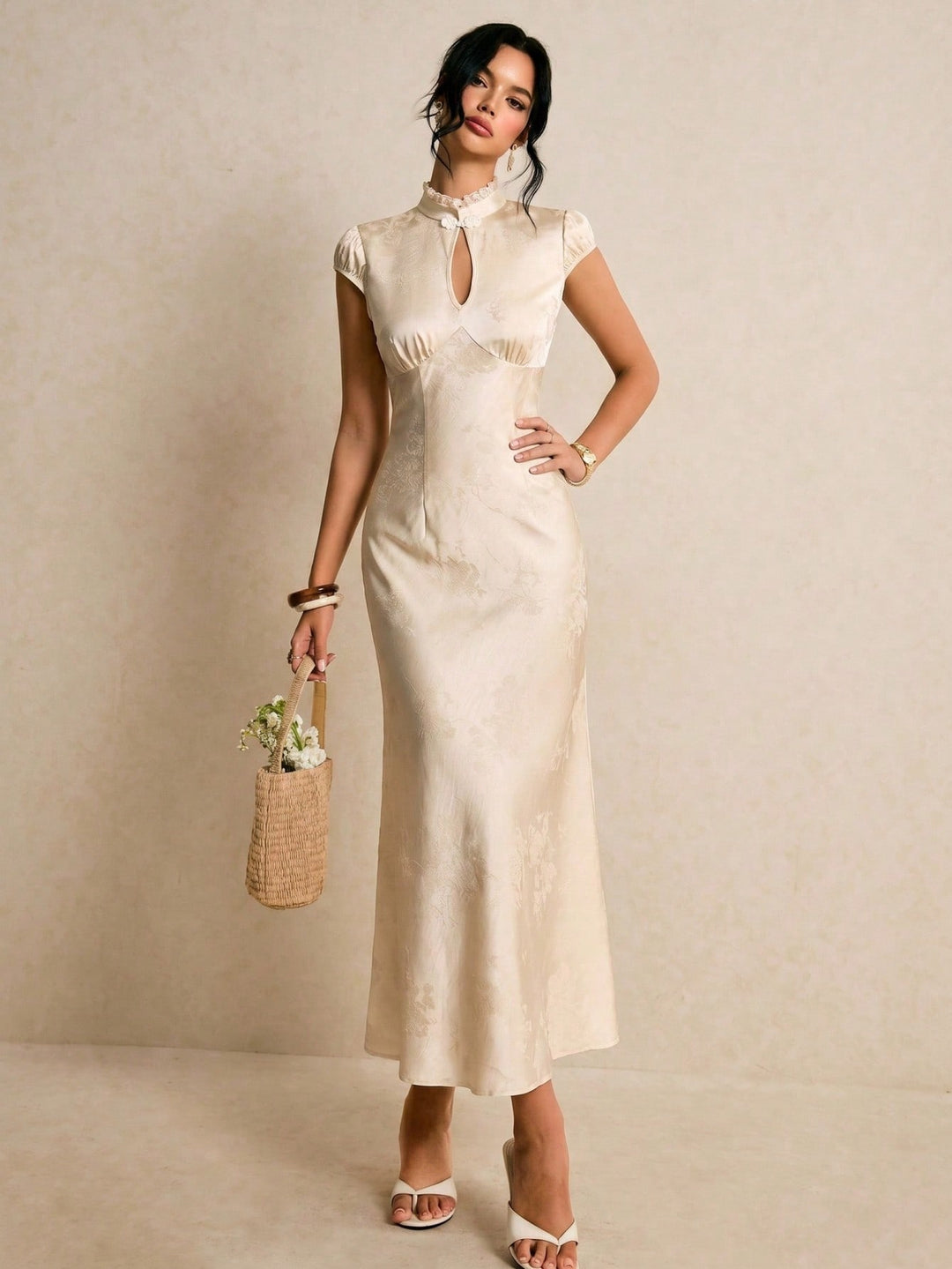 Rochie maxi SHEIN, bej