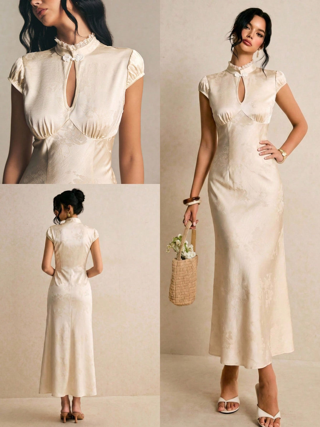 Rochie maxi SHEIN, bej