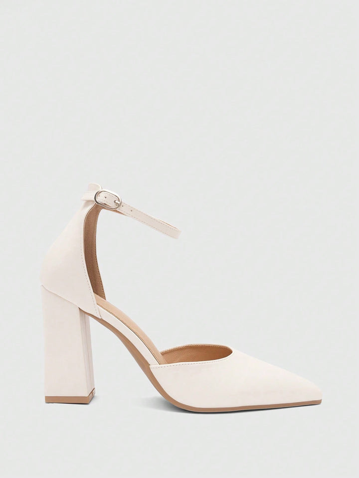 Pantofi cu toc SHEIN, crem