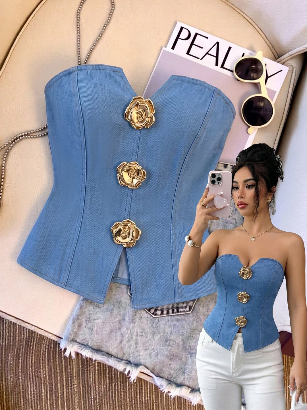 Top SHEIN, albastru