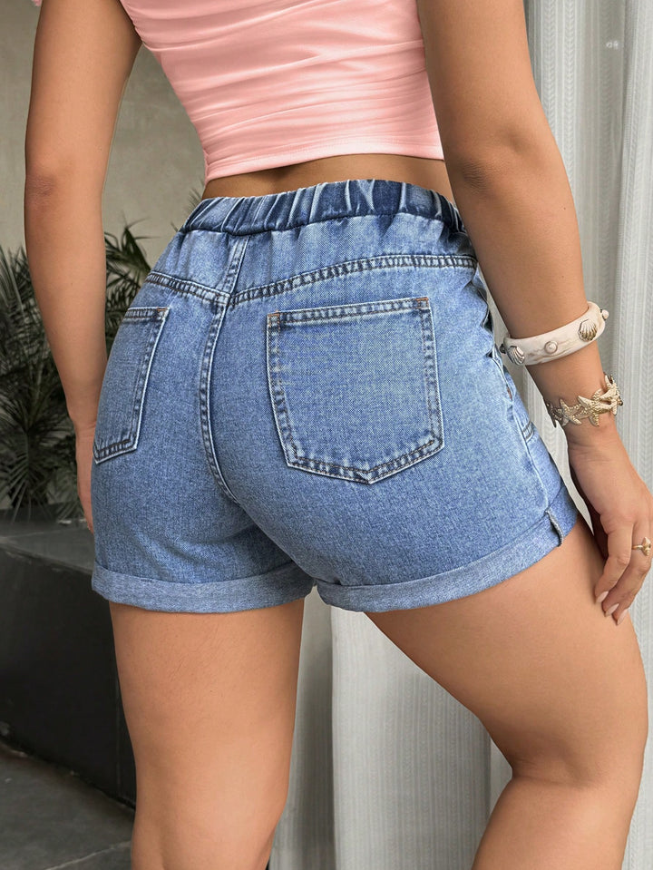 Pantaloni scurți SHEIN, albastru