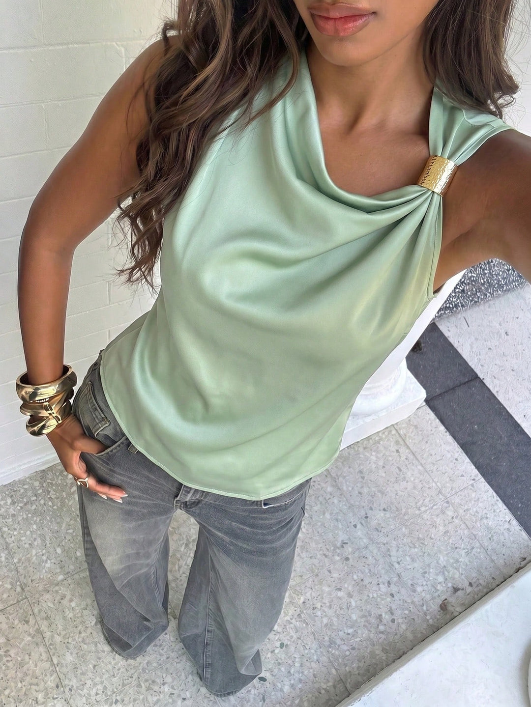 Top SHEIN, verde