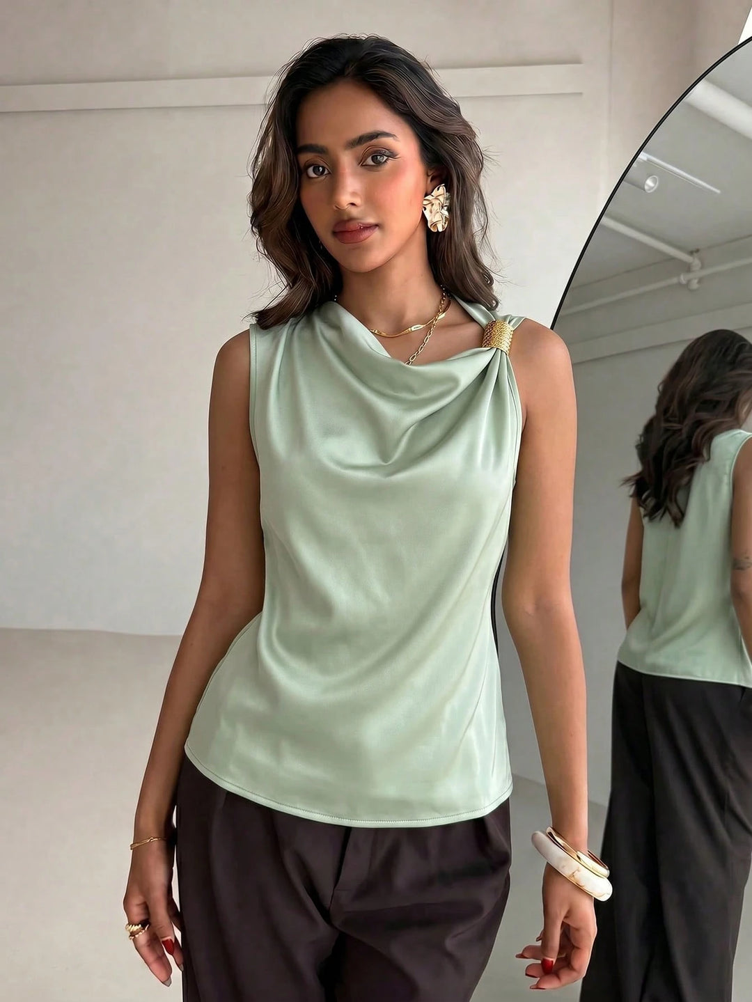 Top SHEIN, verde