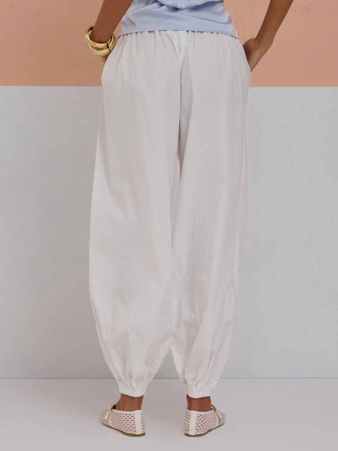 Pantaloni SHEIN, alb