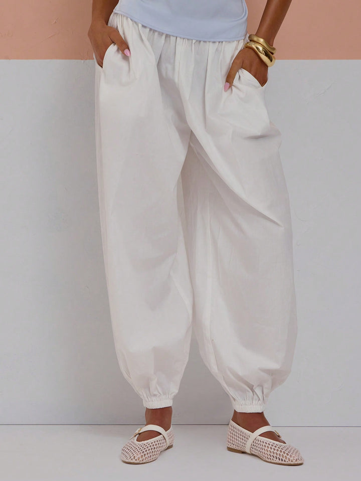 Pantaloni SHEIN, alb