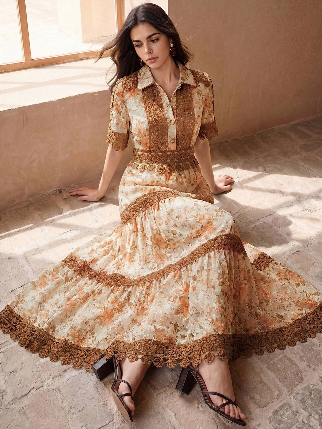 Rochie maxi SHEIN, portocaliu