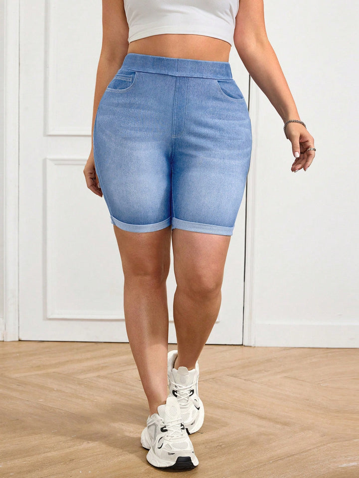 Pantaloni scurți SHEIN, albastru