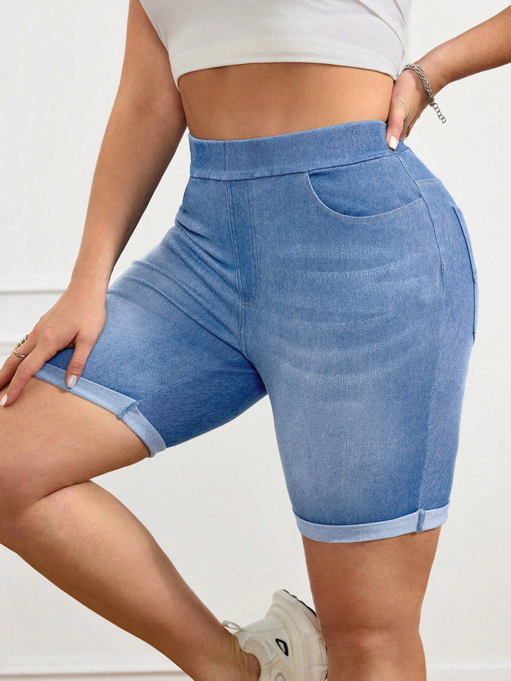 Pantaloni scurți SHEIN, albastru