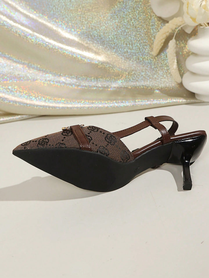 Pantofi cu toc SHEIN, maro