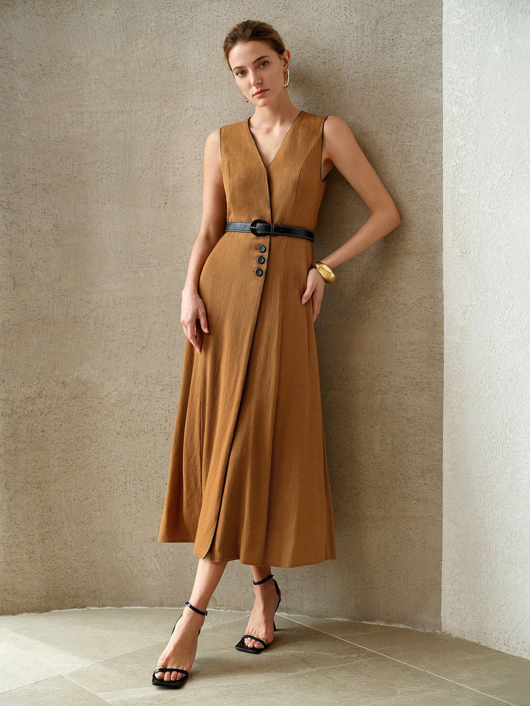 Rochie midi SHEIN, maro