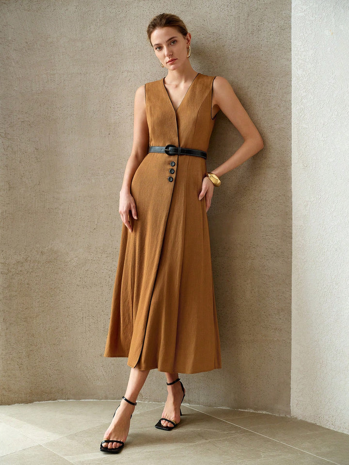 Rochie midi SHEIN, maro