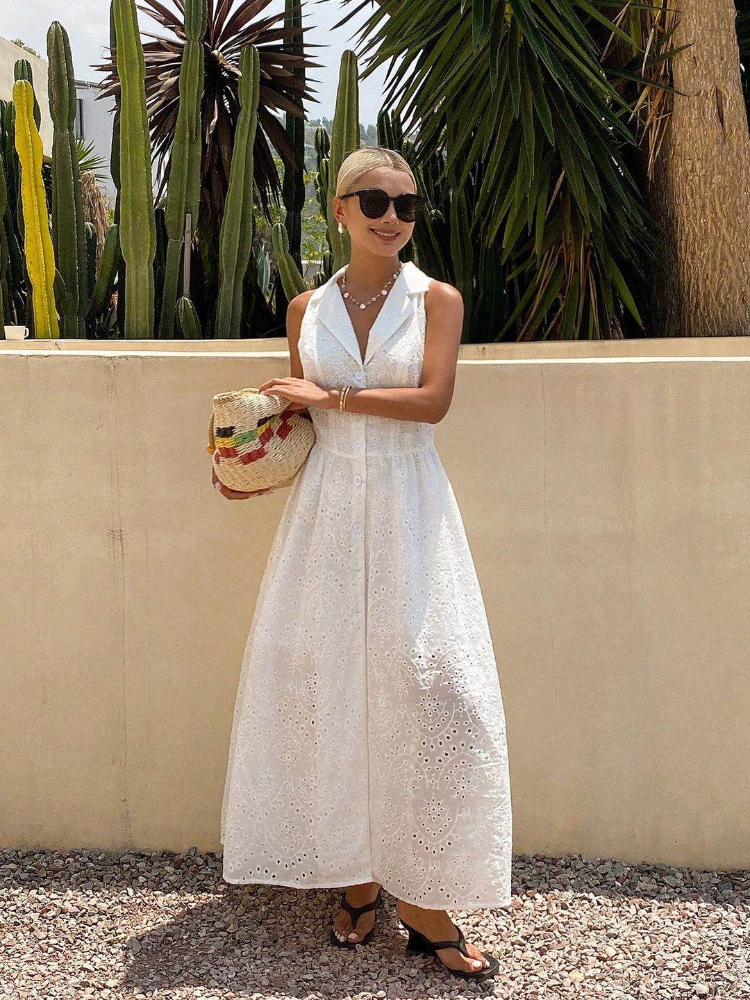 Rochie maxi SHEIN, alb