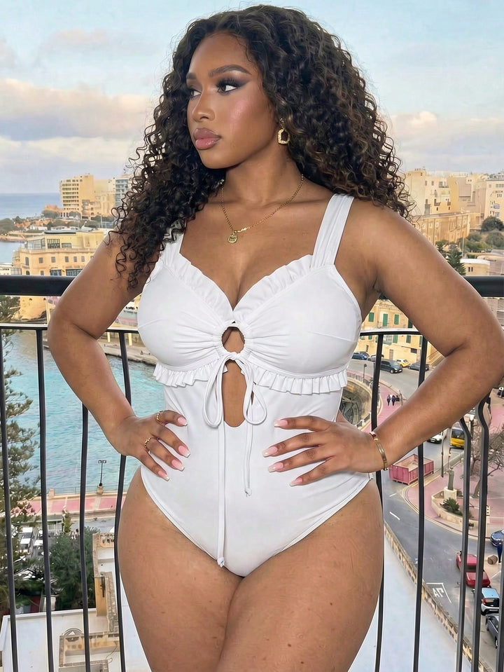 Costum de baie SHEIN, alb