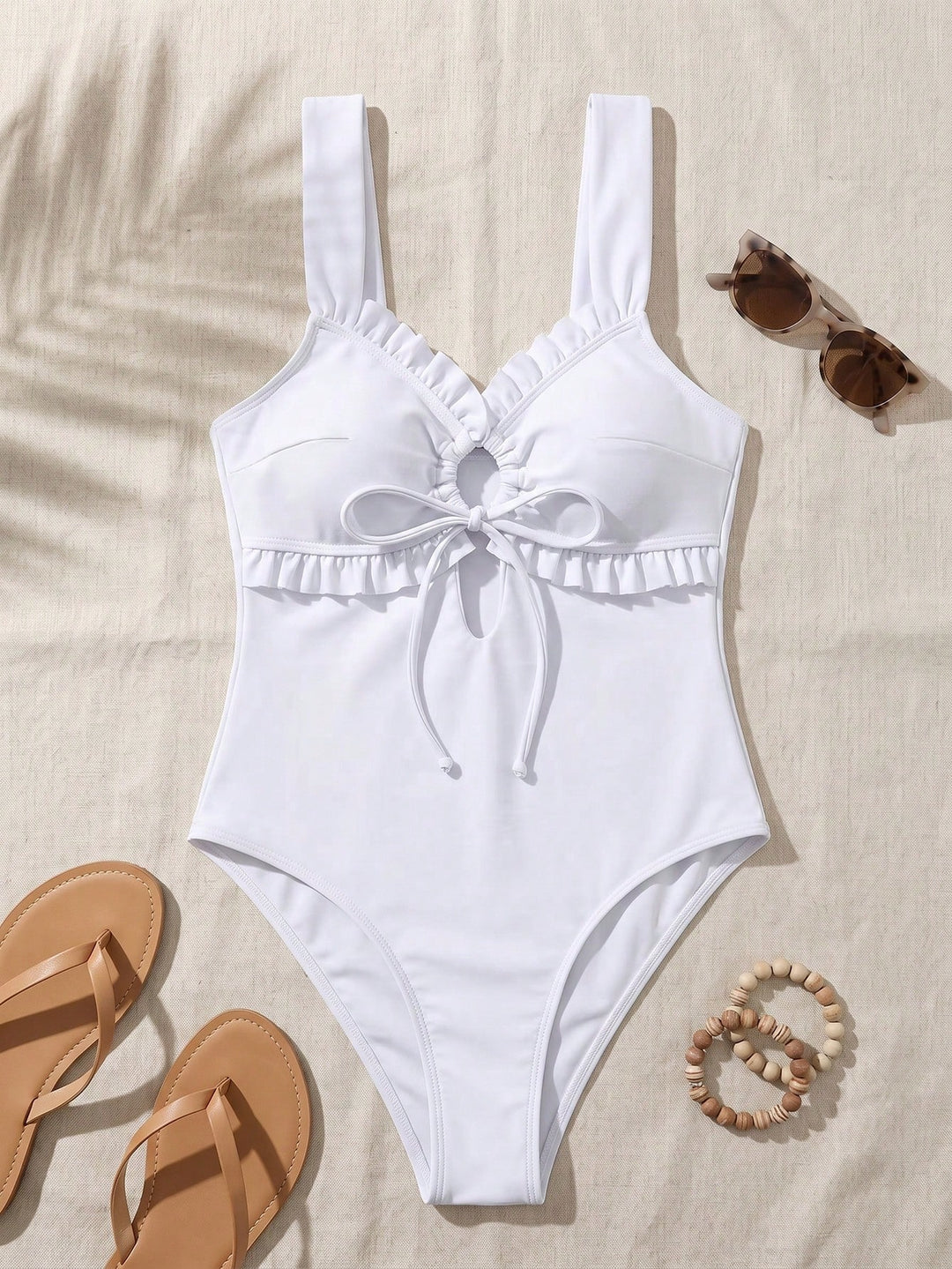 Costum de baie SHEIN, alb