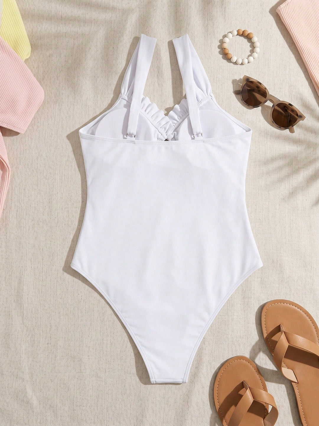 Costum de baie SHEIN, alb