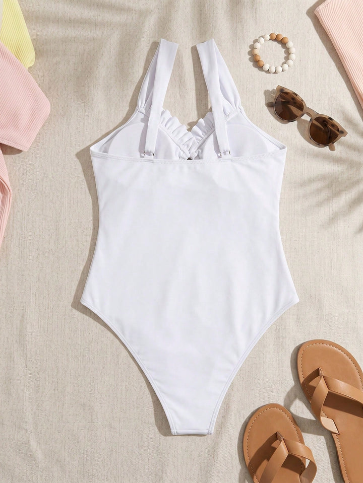 Costum de baie SHEIN, alb