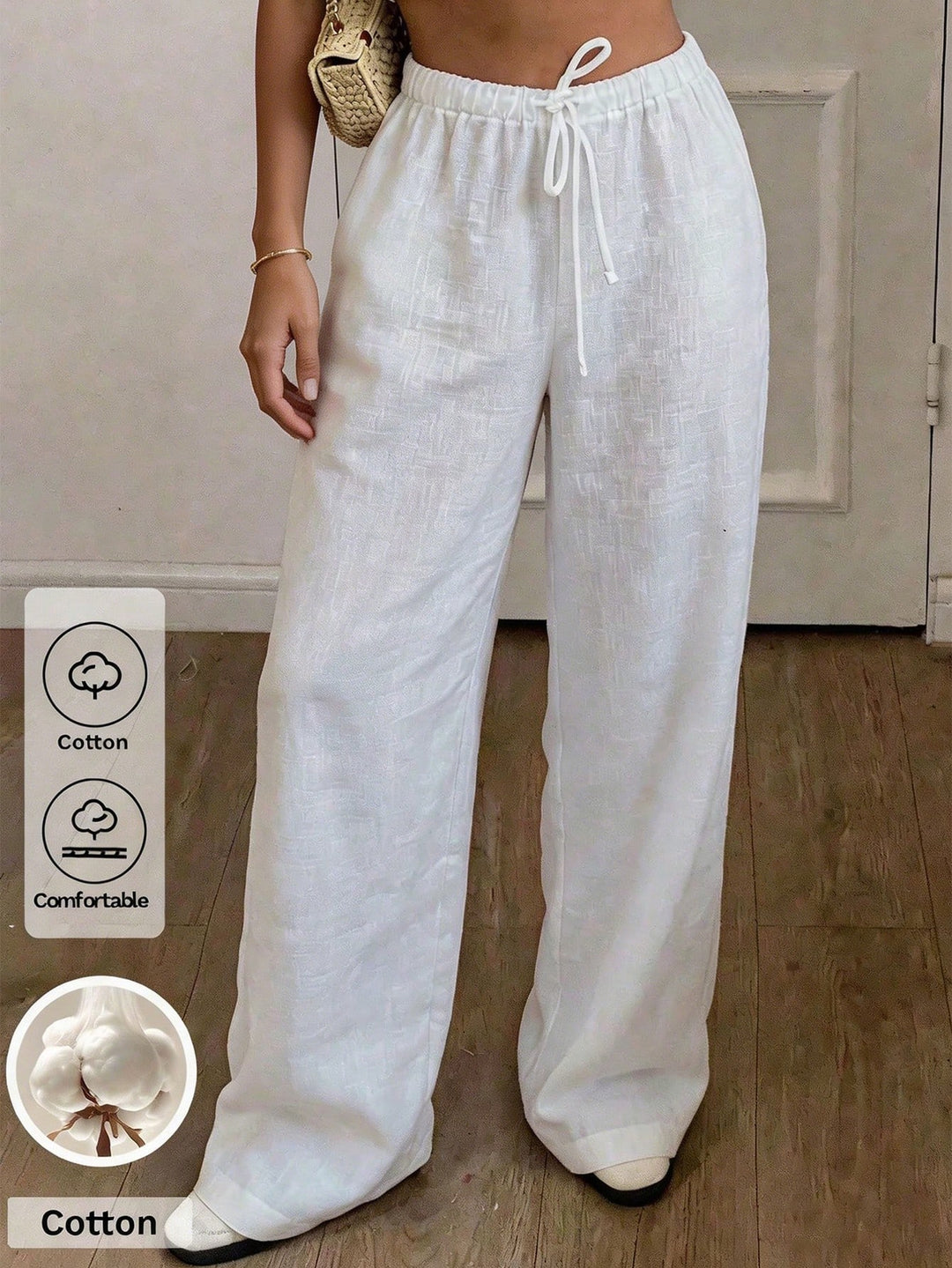 Pantaloni SHEIN, alb