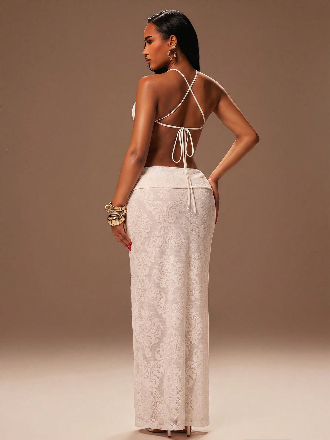Rochie maxi SHEIN, alb