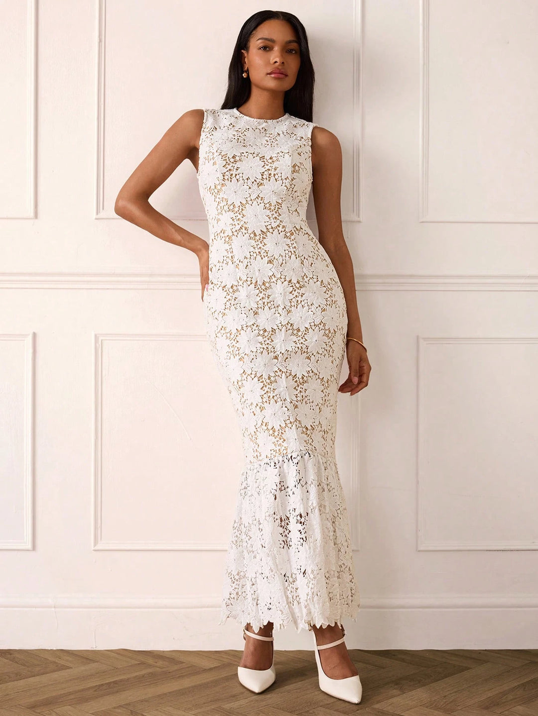 Rochie maxi SHEIN, alb