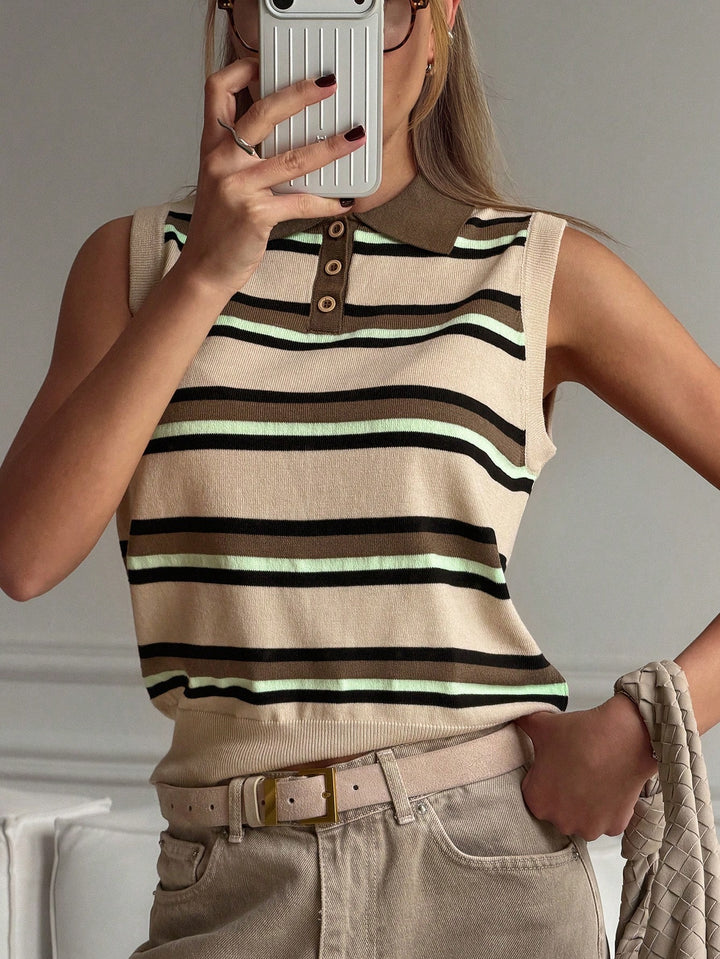 Top tricot fără mâneci SHEIN, alb