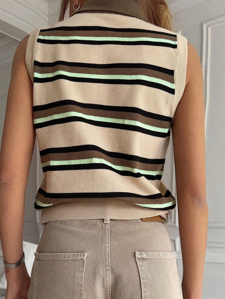 Top tricot fără mâneci SHEIN, alb