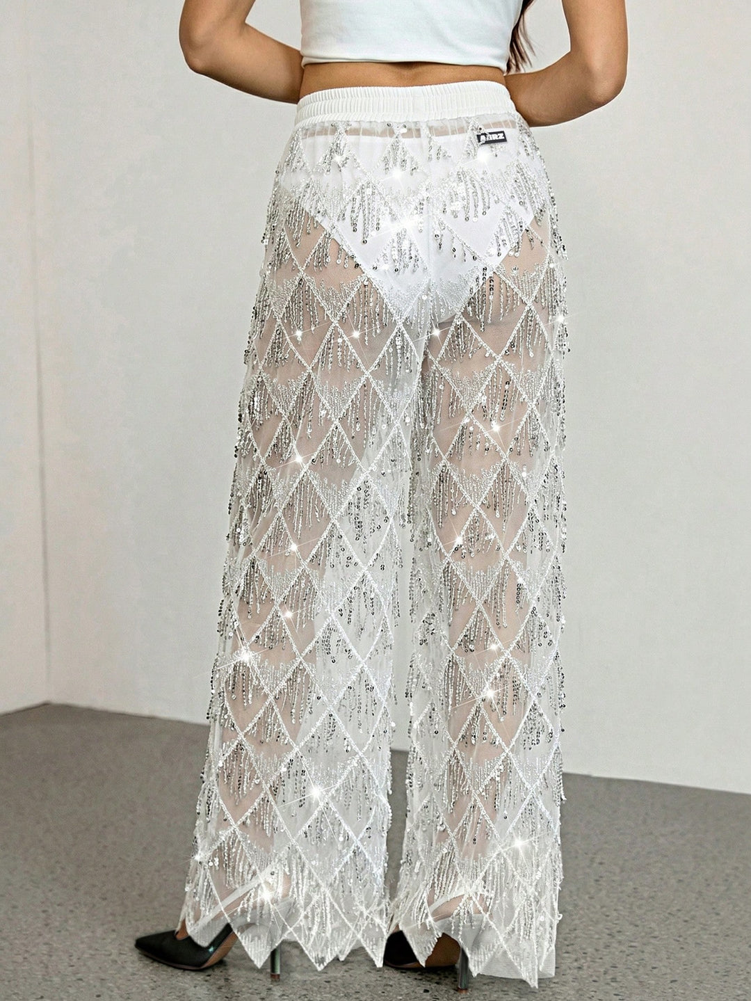 Pantaloni SHEIN, alb