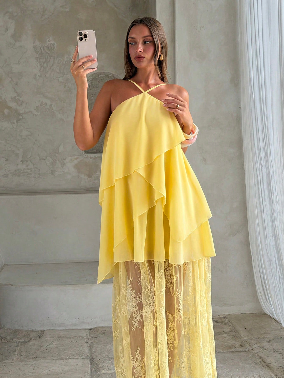 Rochie maxi SHEIN, galben
